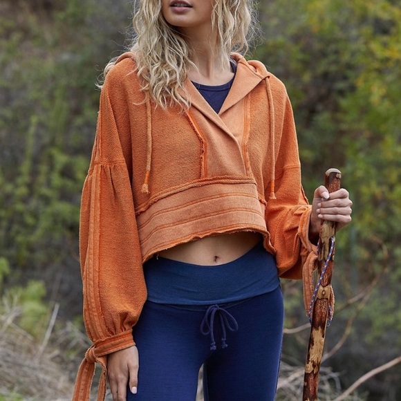 Free People Movement Half Court Orange Sweatshirt - Picture 3 of 7